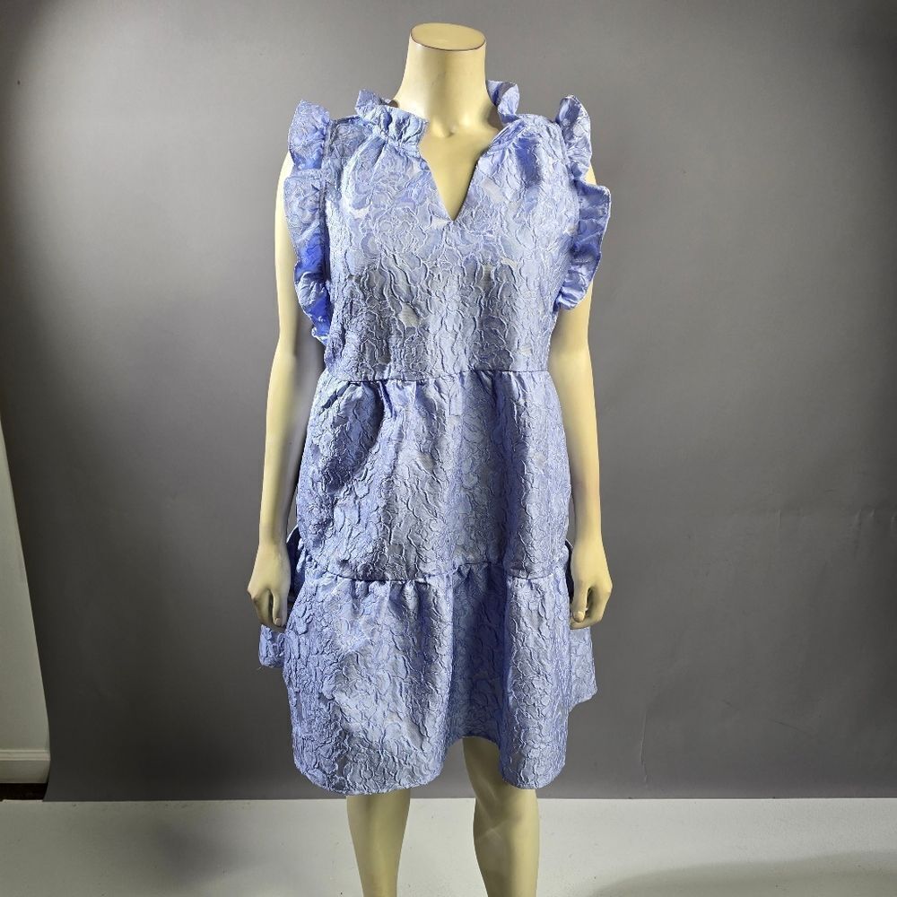 THML Light Blue Textured Mini Dress R7